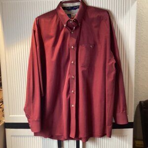 Wrangler Shirt George Strait‎ Collection Mens Long Sleeve XXL Dark Red/Burgandy